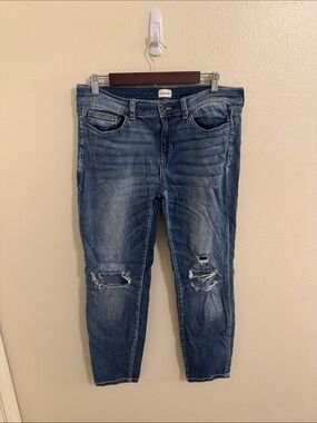 Sneak Peek Distressed Medium Blue Boyfriend Jeans